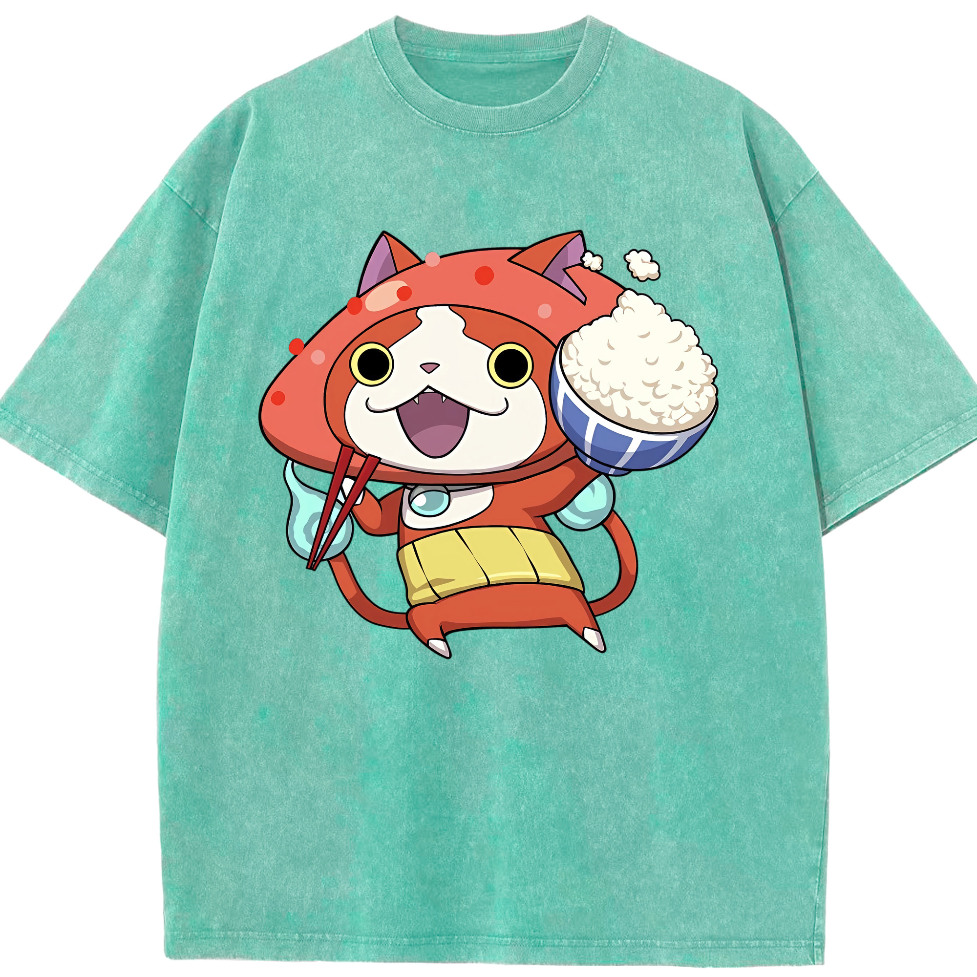 （画像用） 妖怪ウォッチ Yo-kai Watch 綿100% ヴィンテージ風 半袖Tシャツ（フロントプリント）